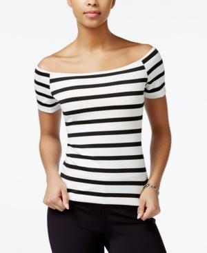 Guess Blair Off-the-shoulder Striped Top