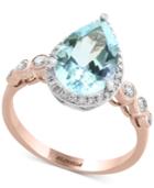 Aquarius By Effy Aquamarine (2-1/2 Ct. T.w.) & Diamond (1/4 Ct. T.w.) Ring In 14k Rose & White Gold