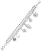 Lucky Brand Silver-tone Crystal, Bead & Imitation Pearl Celestial Charm Bracelet, Created For Macy's