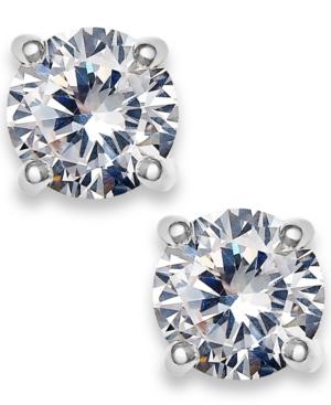 Charter Club Silver-tone Cubic Zirconia Round Stud Earrings