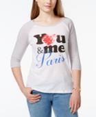 Pretty Rebellious Juniors' You Me Paris Graphic Baseball T-shirt