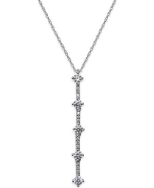 Diamond Linear Pendant Necklace (1/2 Ct. T.w.) In 14k White Gold