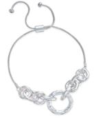Charter Club Silver-tone Hammered Link Slider Bracelet, Only At Macy's