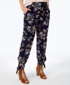 Maison Jules Floral-print Ankle-tie Pants, Created For Macy's