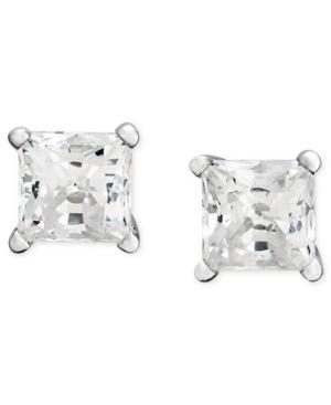 Diamond Earrings, 14k White Gold Princess Cut Diamond Studs (1/4 Ct. T.w.)