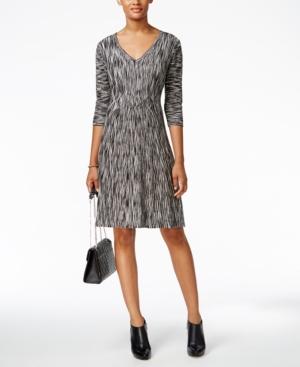Connected V-neck Fit & Flare Sweater Dress
