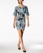 Charter Club Printed Elbow-sleeve Shift Dress, Created For Macy's