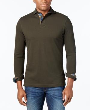 Men's Hartford Contrast-trim Long-sleeve Polo, A Star Gift Macy's Exclusive
