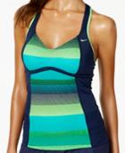 Nike Striped Racerback Active Tankini Top Women's Swimsuit