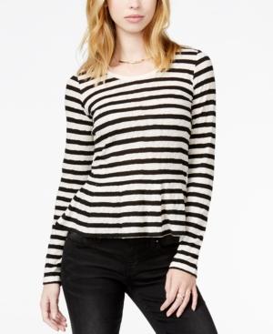 Guess Striped Lace Peplum Top