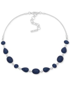 Nine West Silver-tone Stone Collar Necklace, 16 + 2 Extender