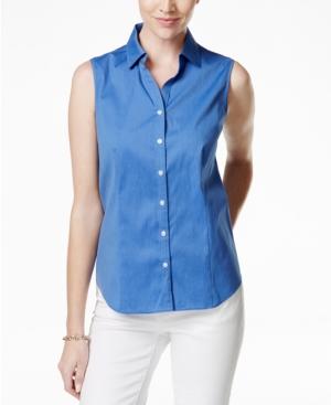 Charter Club Sleeveless Button-down Shirt, Only At Macy's