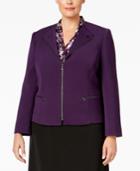 Tahari Asl Plus Size Zip-front Jacket