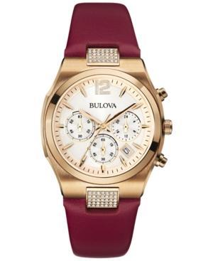 Bulova Women's Chronograph Roseberry Leather Strap Watch 34mm 97m108
