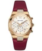 Bulova Women's Chronograph Roseberry Leather Strap Watch 34mm 97m108