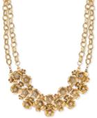 2028 Gold-tone Rosette Cluster Collar Necklace
