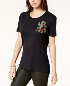 Carbon Copy Cotton Embroidered Cactus T-shirt