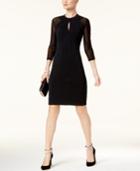 Inc International Concepts Illusion-sleeve Keyhole Dress, Created For Macy's