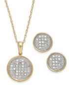 Diamond Disc Jewelry Set In 10k Gold (1/5 Ct. T.w.)