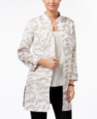 Jm Collection Linen-blend Printed Jacket, Created For Macy's