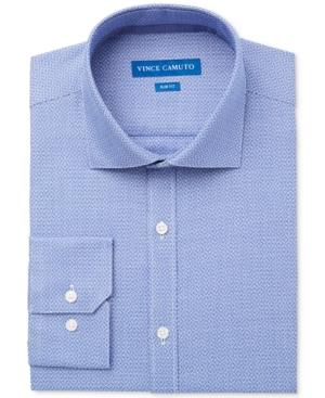 Vince Camuto Men's Slim-fit Comfort Stretch Ink Mosaic Dobby Dress Shirt