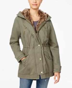 American Rag Faux-fur-lined Hooded Utility Jacket Only At Macy's