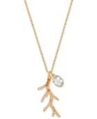 Swarovski Gold-tone Crystal Branch And Oval Stone Pendant Necklace