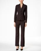 Le Suit Pinstriped Three-button Pantsuit