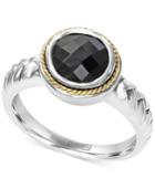 Effy Onyx (1-3/4 Ct. T.w.) Braid Ring In Sterling Silver And 18k Gold