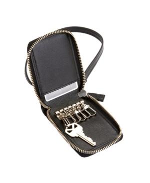 Royce Rfid Blocking Zippered Key Case Wallet In Saffiano Leather