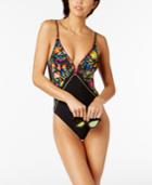 Nanette Lepore Isla Marietas Embroidered Plunging One-piece Swimsuit Women's Swimsuit