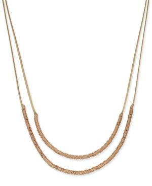Inc International Concepts Imitation Suede Double Row Necklace, Created For Macy's
