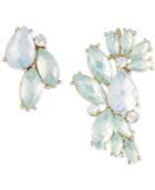 Anne Klein Gold-tone Multi-crystal Stud Earring And Ear Crawler