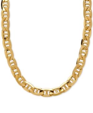 Beveled Marine Link Necklace In Italian 10k Gold