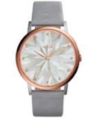 Fossil Women's Vintage Muse Gray Leather Strap Watch 40mm Es4106
