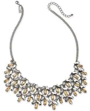 I.n.c. Hematite-tone Frontal Necklace, 16 + 3 Extender, Created For Macy's