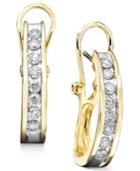 Diamond Hoop Earrings In 10k Gold (1 Ct. T.w.)