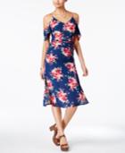 Emerald Sundae Juniors' Cold-shoulder A-line Dress