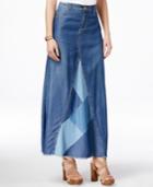 Inc International Concepts Denim Patchwork Maxi Skirt, Only At Macy's