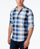 Alfani Men's Long Sleeve Mason Twilight Plaid Shirt, Only At Macy's