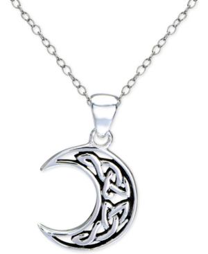Giani Bernini Celtic Half Moon Pendant Necklace In Sterling Silver, Only At Macy's