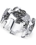 Unwritten Pave Elephant Ring In Silver-plated Brass