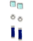 Kenneth Cole Silver-tone Three-stud Earring