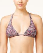 Volcom Sea La Vie Printed Halter T-back Bikini Top Women's Swimsuit