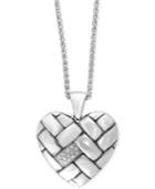 Effy Diamond Heart Pendant Necklace (1/10 Ct. T.w.) In Sterling Silver
