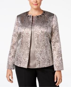 Kasper Plus Size Metallic Jacquard Blazer