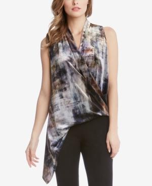 Karen Kane Asymmetrical Draped Surplice Top