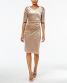 Connected Crushed Velvet Cold-shoulder Dress, Created For Macy's