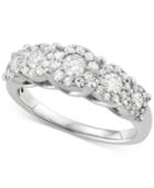 Diamond Five Cluster Ring (1 Ct. T.w.) In 14k White Gold