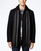 Calvin Klein Men's Wool-blend Coat With Removable Scarf